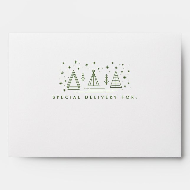 Monoline Christmas Trees  Envelope (Front)