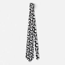 MonoMax Black+White Pattern Optical Swirl Neck Tie
