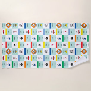 monopoly cardboard game night beach towel