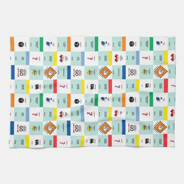 monopoly cardboard game night kitchen towel (Horizontal)