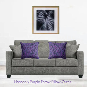 Monopoly Purple Throw Pillow
