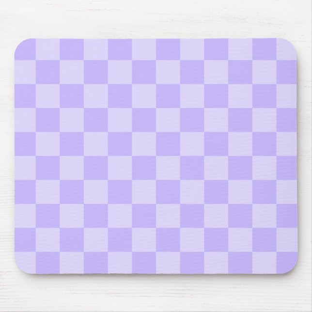 Monotone Lavender Chequered Pattern Mouse Pad (Front)