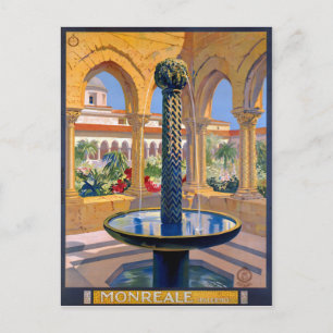 Monreale Palermo Italy Vintage Travel Poster Postcard