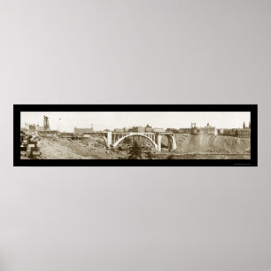 Monroe Bridge Spokane Photo 1911 Poster