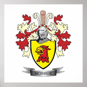 Monroe Family Crest Coat of Arms Poster