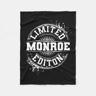 Monroe Funny Surname Family Tree Birthday Reunion Fleece Blanket