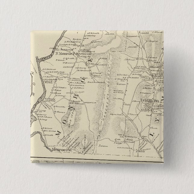 Monroe, Lyman, Bath 2 Inch Square Button (Front)