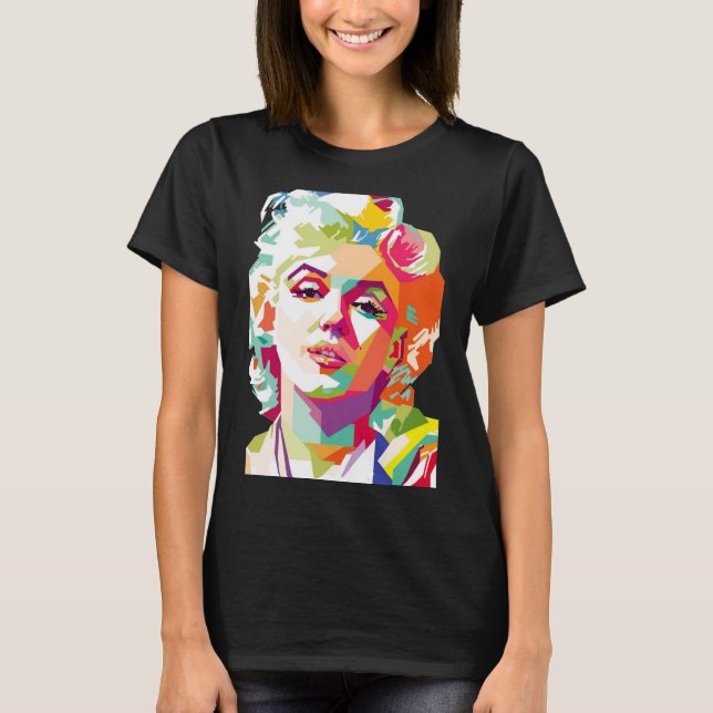 Monroe Pop Art coloré Imprimer T-shirt (Devant)