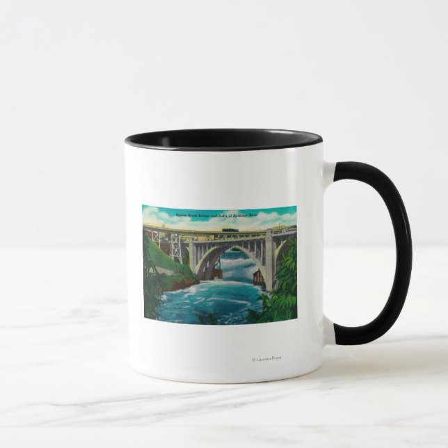 Monroe Street Bridge and Falls on Spokane River Mug (Right)