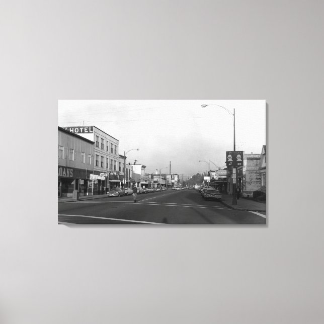 Monroe, WA - Downtown Street Scene Canvas Print (Front)