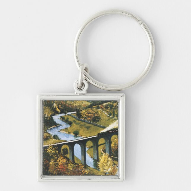 Monsal Dale, Train and Viaduct British Rail Keychain