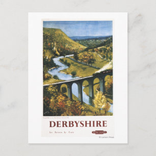 Monsal Dale, Train and Viaduct British Rail Postcard
