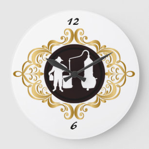 Monshine Horloge avec silhouettes blanches