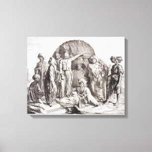 Monsieur Drovetti and his followers using a plumb Canvas Print