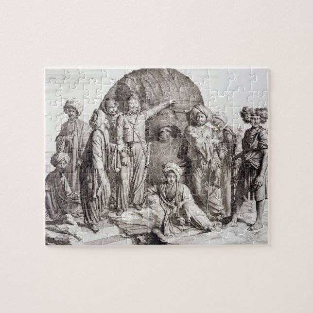 Monsieur Drovetti and his followers using a plumb Jigsaw Puzzle (Horizontal)