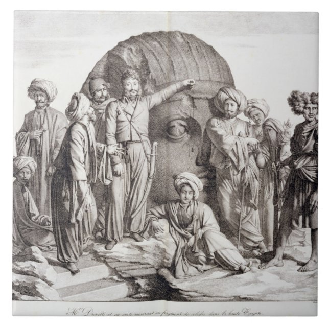 Monsieur Drovetti and his followers using a plumb Tile (Front)