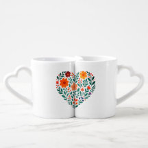 Monsieur et Madame amateurs de cœurs fleuris mug