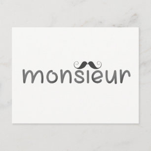 MONSIEUR - Typographie amusante avec carte postale