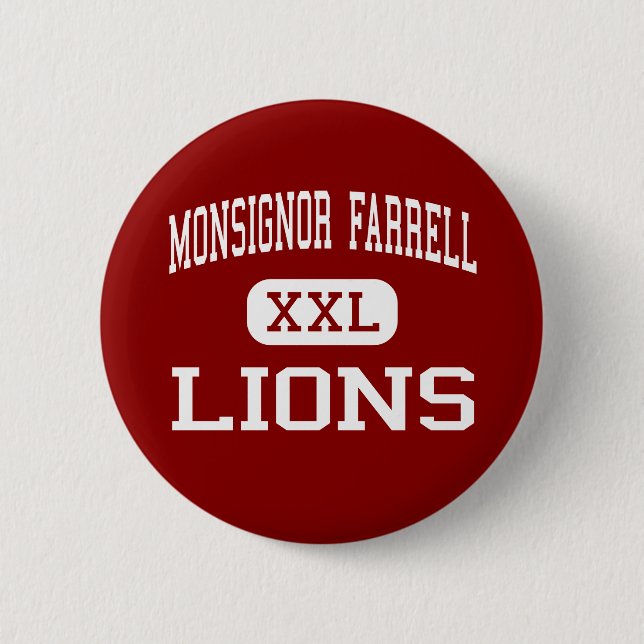 Monsignor Farrell - Lions - High - Staten Island 2 Inch Round Button (Front)
