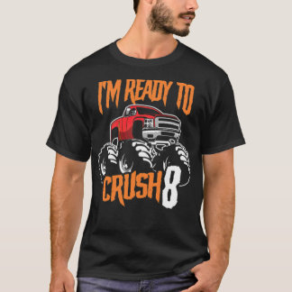 Monster 8th Birthday Gift Big basketball T-Shirt