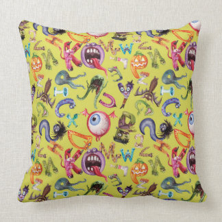 Monster alphabet kid's pattern throw pillow