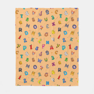 Monster Alphabet Pattern Fleece Blanket