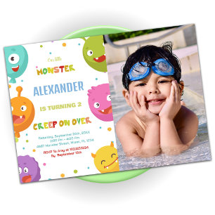 Monster Anniversaire Invitations Ballons avec phot