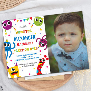 Monster Anniversaire Invitations Couleurs photo