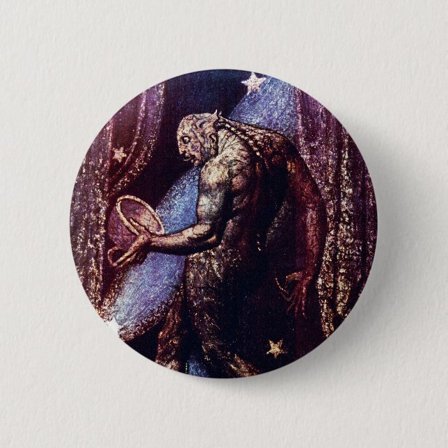Monster Art:  Ghost of a Flea by William Blake 2 Inch Round Button (Front)