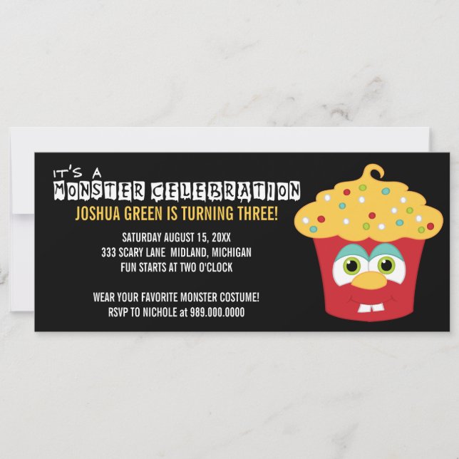 Monster Bash Birthday Party Invitations (Front)