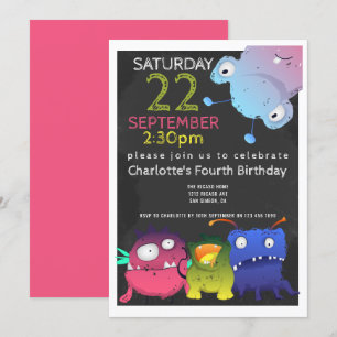Monster Bash Birthday Party Personalized Invitation