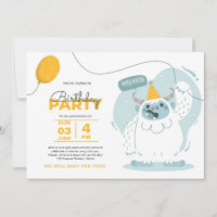 Monster Bash! Duotone Birthday Invitation