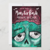 Monster Bash Fun Spooky Zombie Halloween Party Invitation (Front)