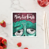Monster Bash Fun Spooky Zombie Halloween Party Napkin (Insitu)
