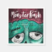 Monster Bash Fun Spooky Zombie Halloween Party Napkin (Front)