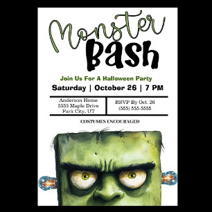 Monster Bash Halloween Party Invitation