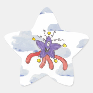 Monster Bash in the Clouds Birthday Favour Sticker
