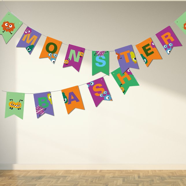 Monster Bash Kids Halloween decor banner flag (Creator Uploaded)