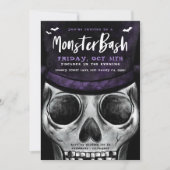 Monster Bash Spooky Skeleton Halloween Party Invitation (Front)