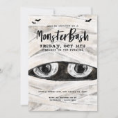 Monster Bash Spooky Wrapped Mummy Halloween Party Invitation (Front)