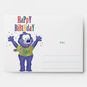 Monster Bear Kids Birthday Party Envelope