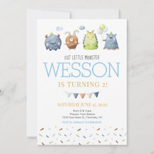 Monster Birthday Invitation, Our little Monster Invitation