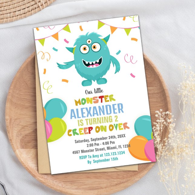 Monster Birthday Invitations Ballons Flags (Monster Birthday Invitations Ballons Flags)
