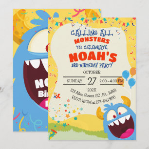 Monster Birthday Party for All Ages  Invitation