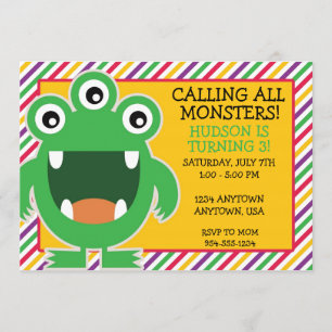 Monster Birthday Party Invitation