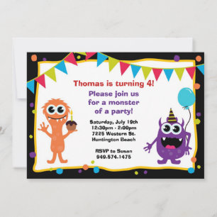 Monster Birthday Party Invitation
