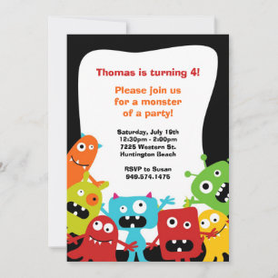 Monster Birthday Party Invitation