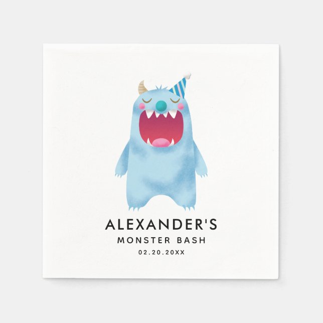 Monster Birthday Party Napkin (Front)