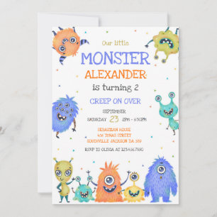 Monster Boy Birthday Invitation