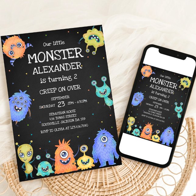 Monster Boy Birthday Invitation (Creator Uploaded)